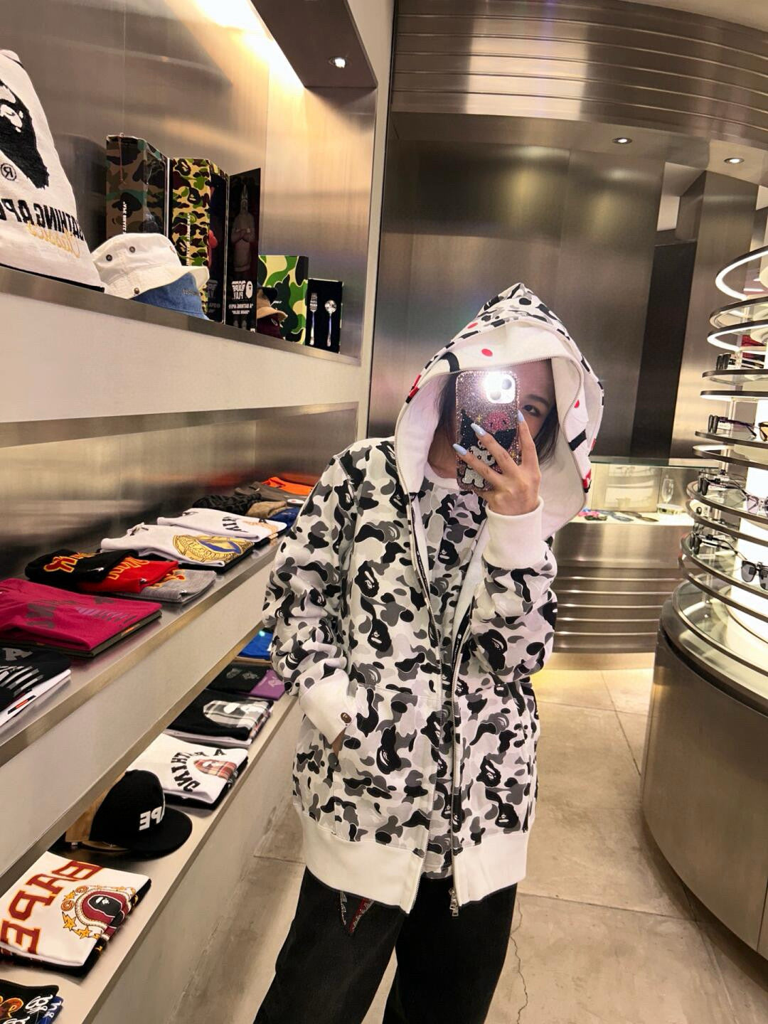 BAPE Macro City Camo Shark Full-Zip Double Hood Hoodie