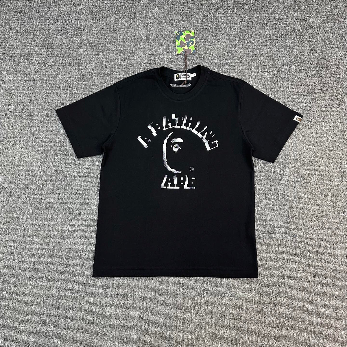 BAPE SS25 Spray-Dye College Logo Ape Head Oversized Heavyweight Unisex T-Shirt