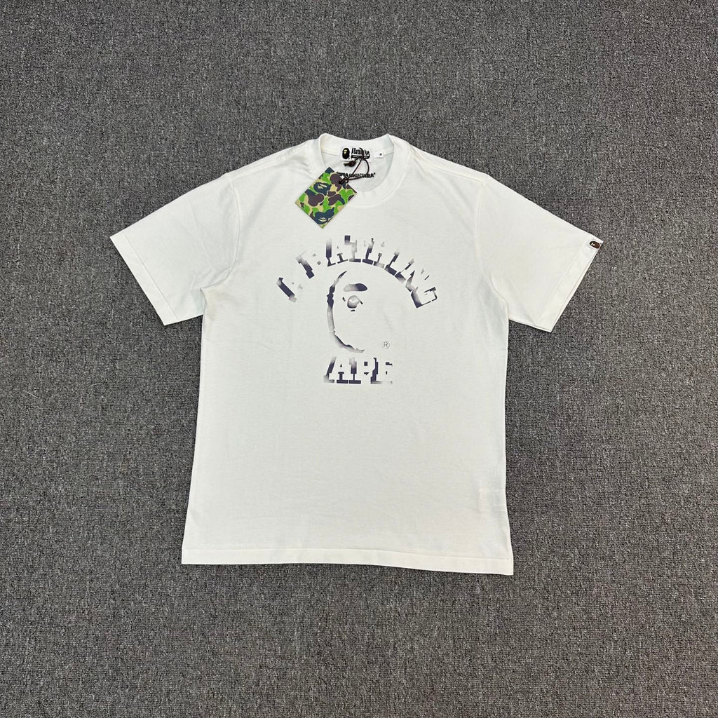 BAPE SS25 Spray-Dye College Logo Ape Head Oversized Heavyweight Unisex T-Shirt