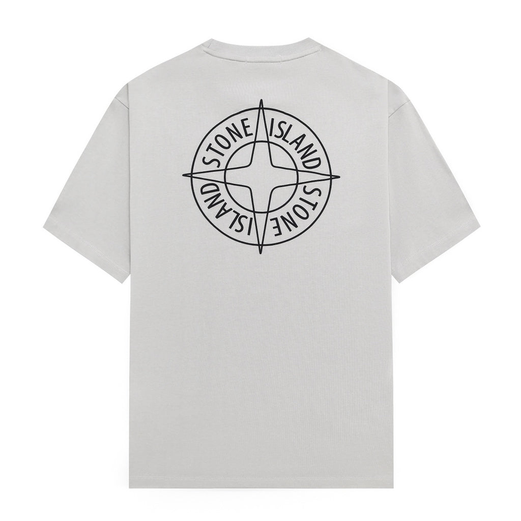 Stone Island Left Chest Circular Compass Badge Print Crew Neck T-Shirt