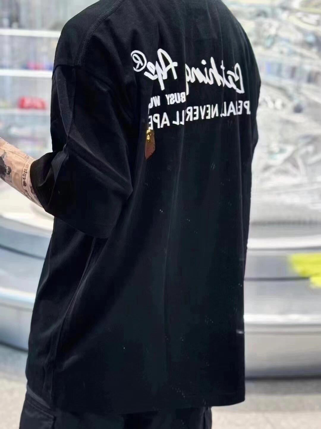 BAPE SS25 Back to School "1993" Camo-Fill College Logo Left Chest Oversized Heavyweight Unisex T-Shirt