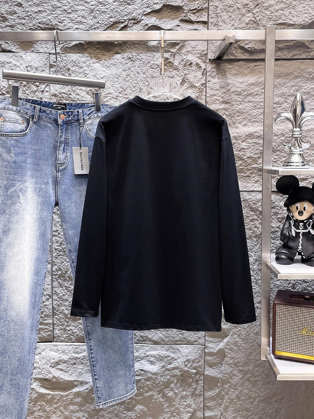 AMIRI MA Monogram Chest Graphic Long‑Sleeve Tee, Black