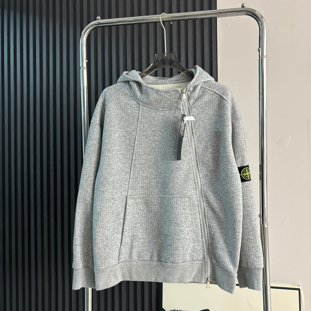Stone Island Full-Zip Hoodie with Compass Badge