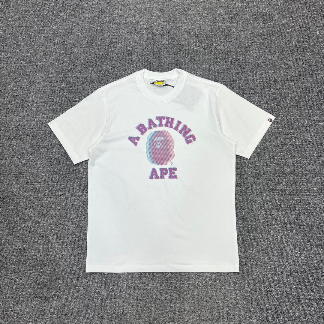 BAPE Glitch Art Ape Head College Tee Oversized Unisex T-Shirt