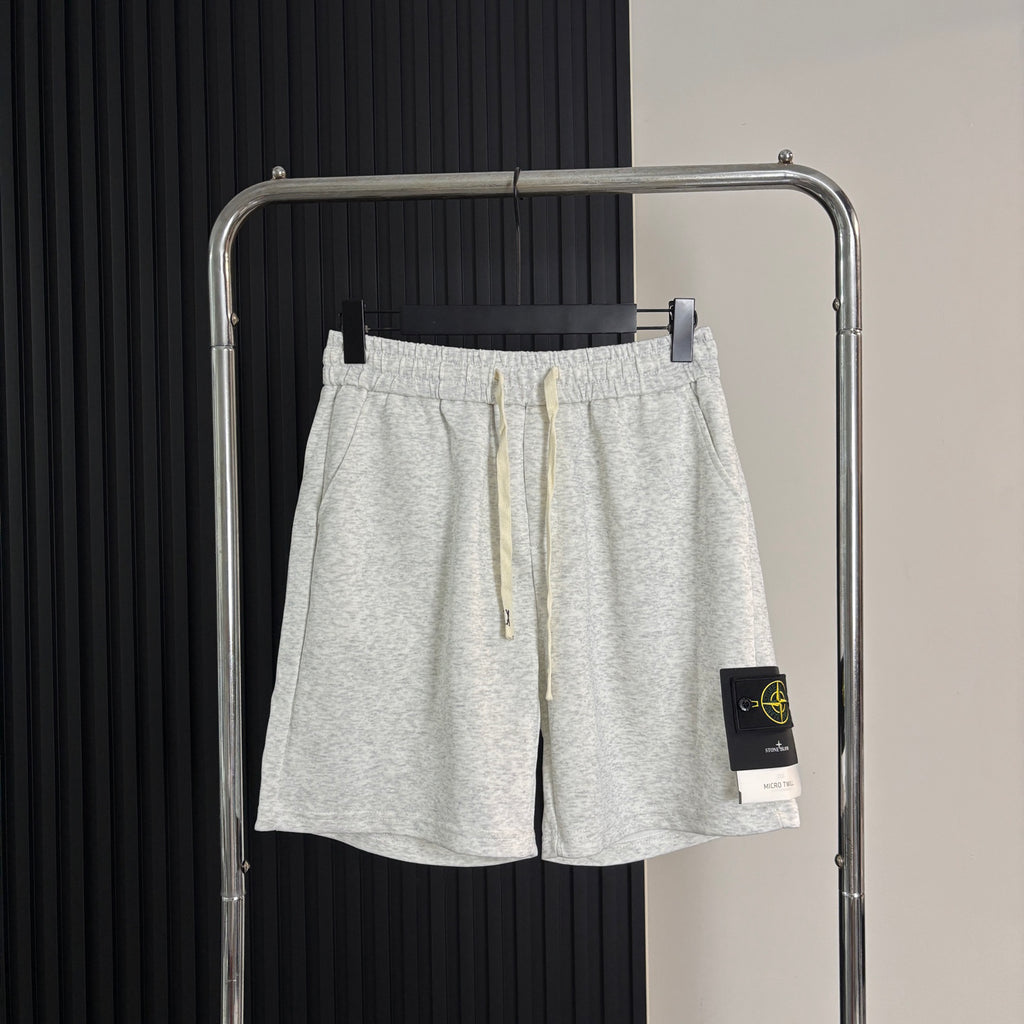 Stone Island Cotton Fleece Sweat Shorts with Elasticated Drawstring Waist