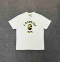 BAPE College Logo Yellow & Green Camo Oversized Unisex T-Shirt