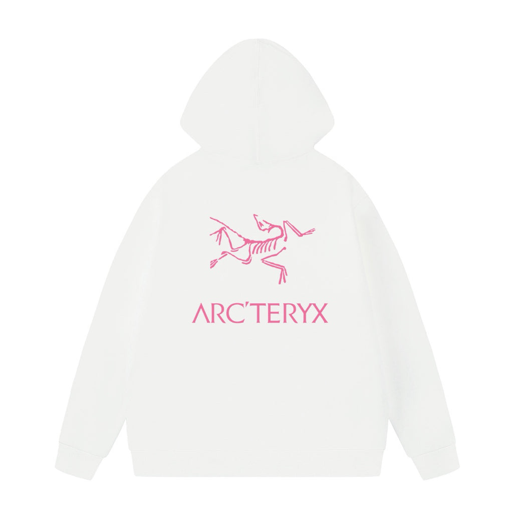 Arc'teryx Pink Logo Print Oversized Fleece-Lined Hoodie