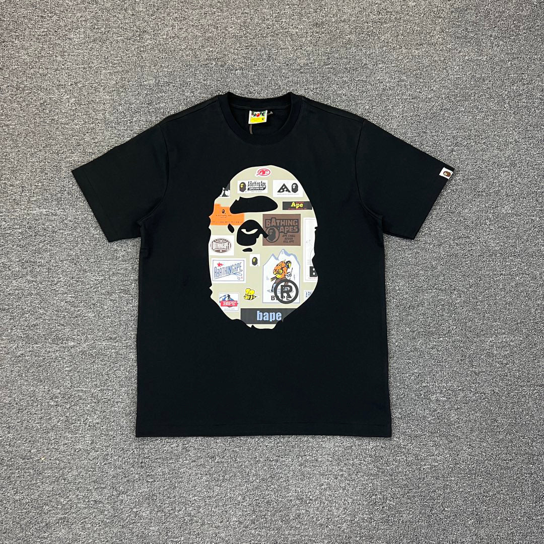 BAPE Archive Hangtag Label Collage Ape Head Double-Sided Print Tee Oversized Unisex T-Shirt