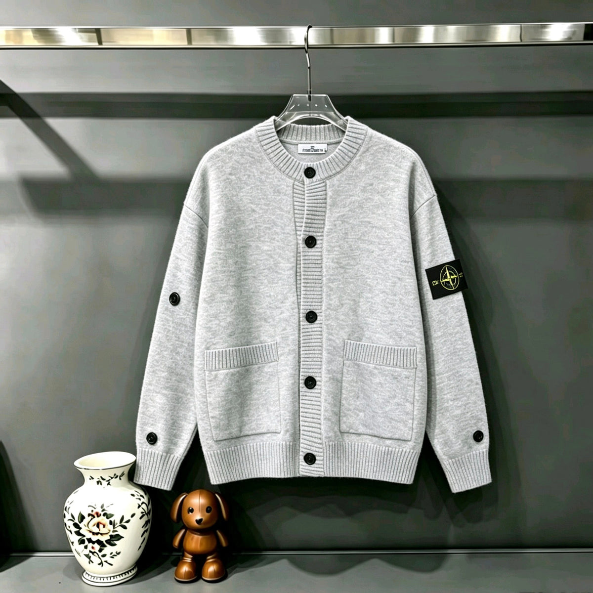 Stone Island Button-Front Knit Cardigan