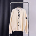 Stone Island Button-Front Knit Cardigan with Compass Badge