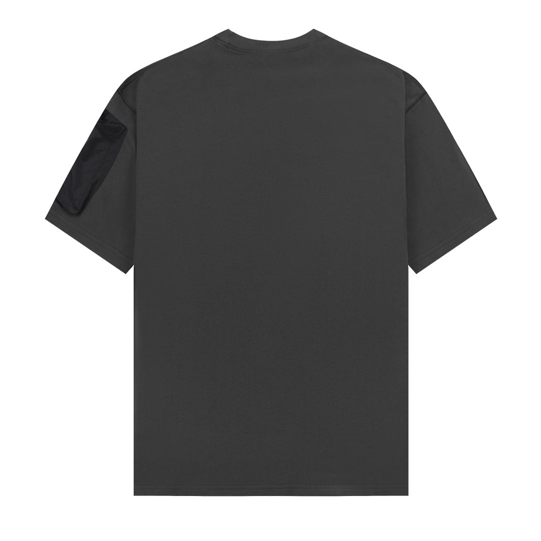Stone Island Centre Chest Logo Crew Neck T-Shirt with Right Sleeve Nylon Zip Pocket
