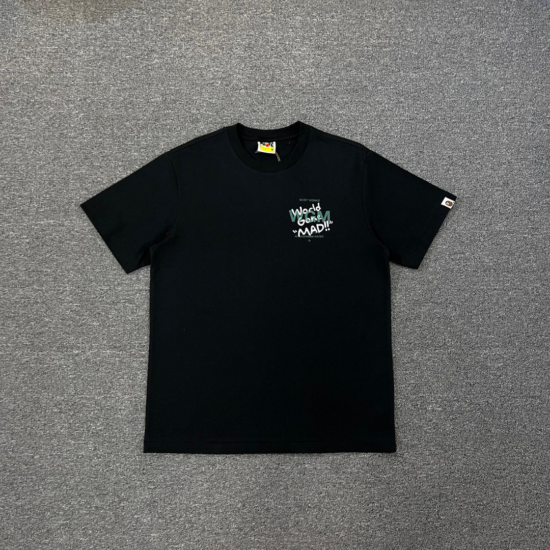 BAPE Busy Works World Gone MAD Woodland Camo WGM Tee Oversized Unisex T-Shirt