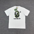BAPE × CR7 LIFE FW25 Halftone Green Camo Ape Head Oversized Heavyweight Unisex T-Shirt