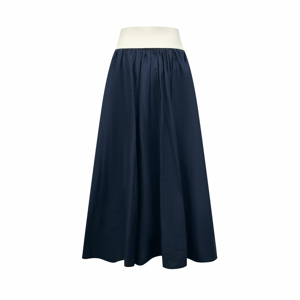 Polo Ralph Lauren Women’s Contrast‑Waistband Maxi A‑Line Skirt With Red Pony Embroidery