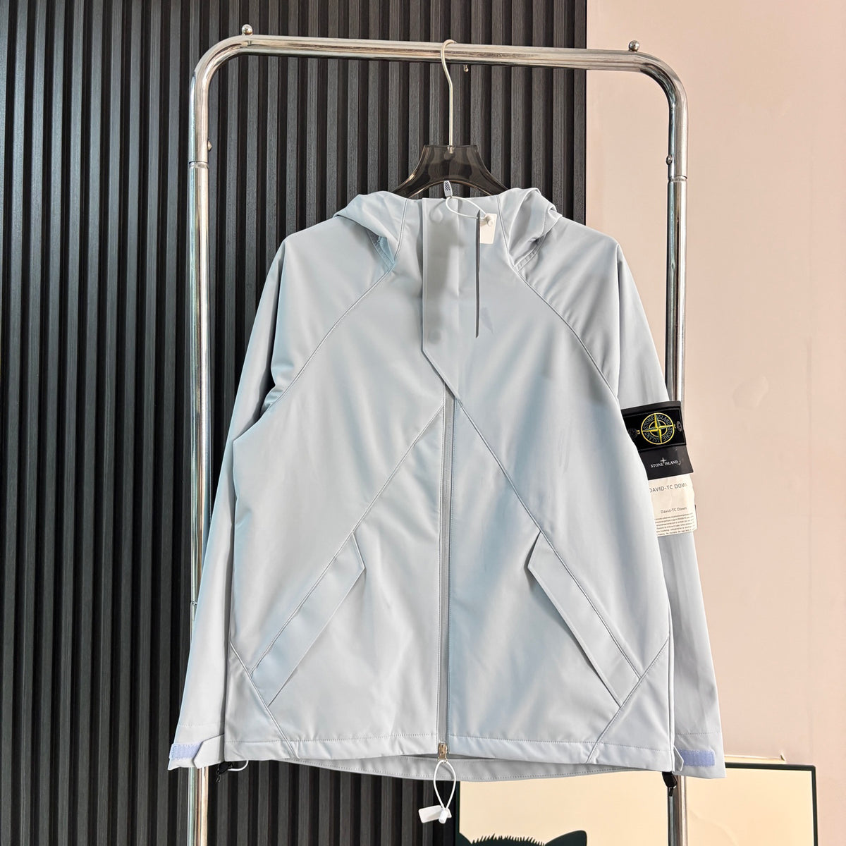 Stone Island Diagonal Panel Technical Hooded Jacket with Compass Badge