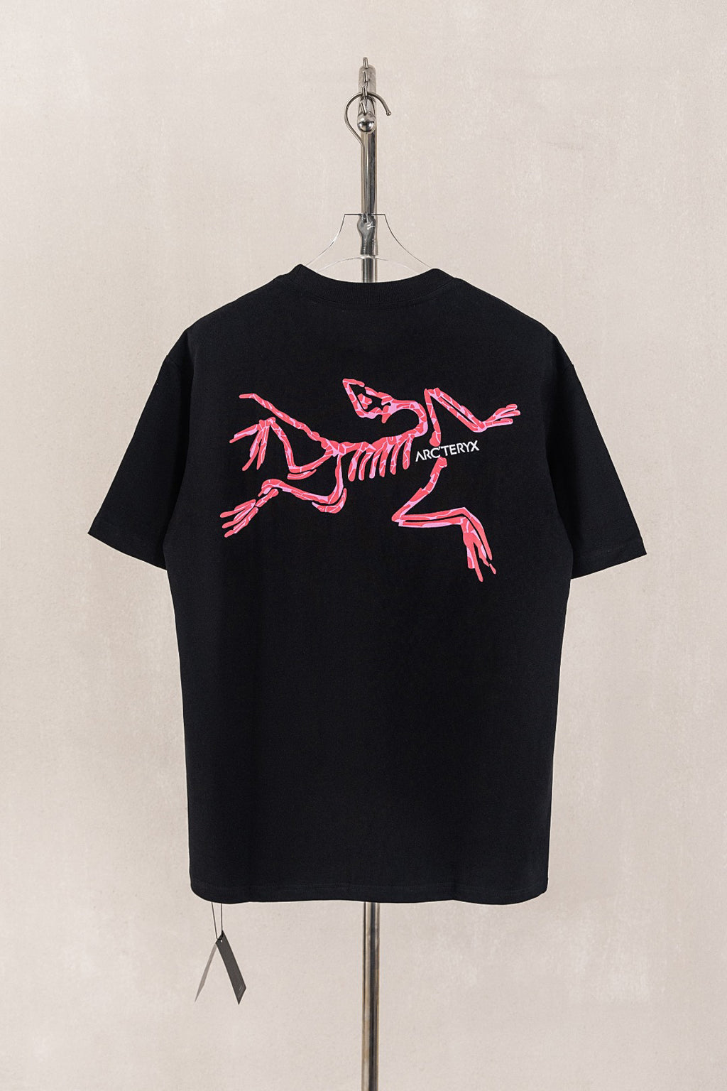 Arc'teryx Men Crew Neck T‑Shirt Back Skeleton Bird Grid Print White Street Casual Tee