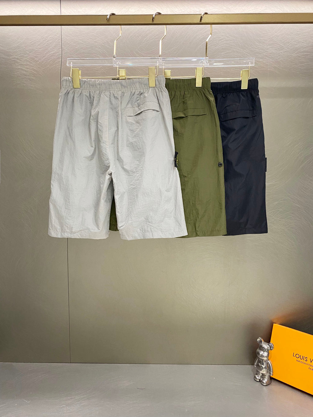 Stone Island Metallic Nylon Compass Badge Cargo Shorts - 3 Colors
