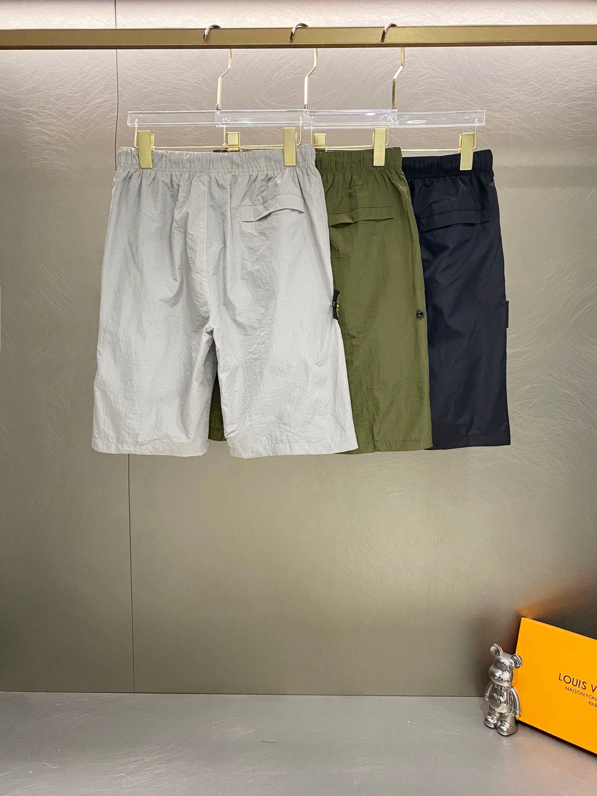 Stone Island Metallic Nylon Compass Badge Cargo Shorts - 3 Colors