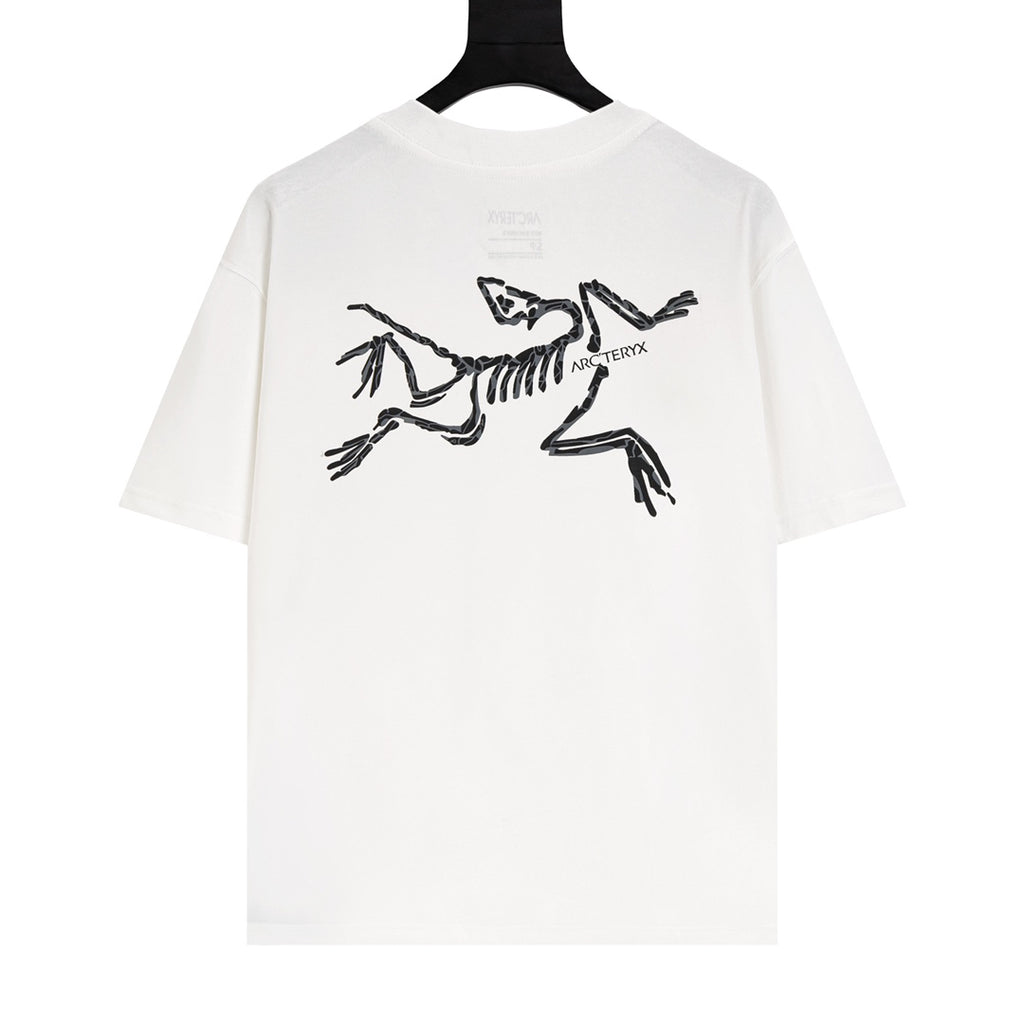 Arc'teryx Chest Bird Logo Back Marble‑Texture Fossil Bird SS T‑Shirt