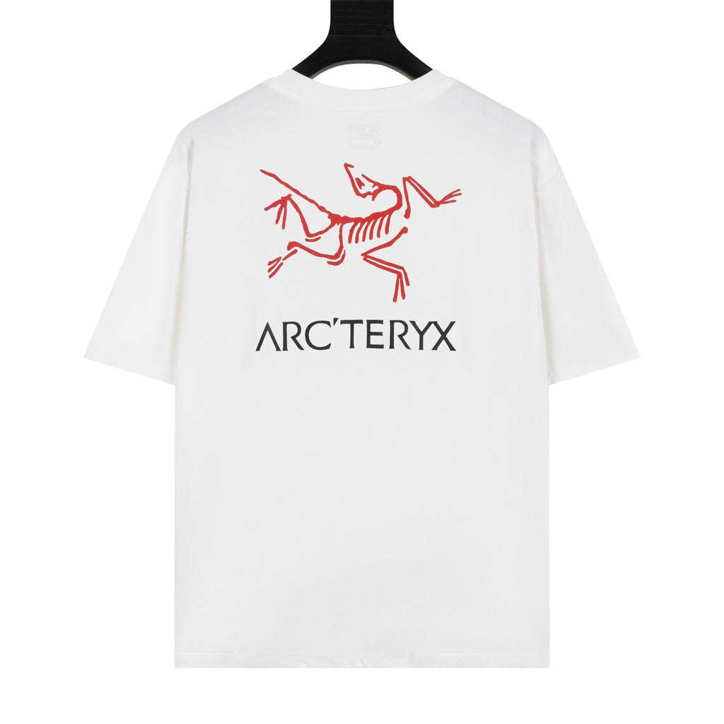 Arc'teryx Red Bird Logo Crew Neck Short‑Sleeve T‑Shirt, Unisex Relaxed Fit Tee