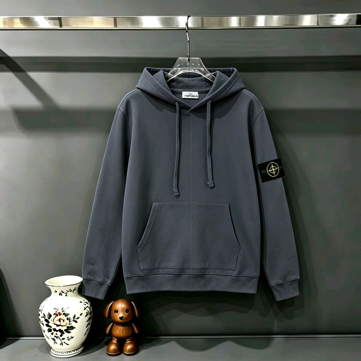 Stone Island Classic Compass Badge Pullover Hoodie Sweatshirt