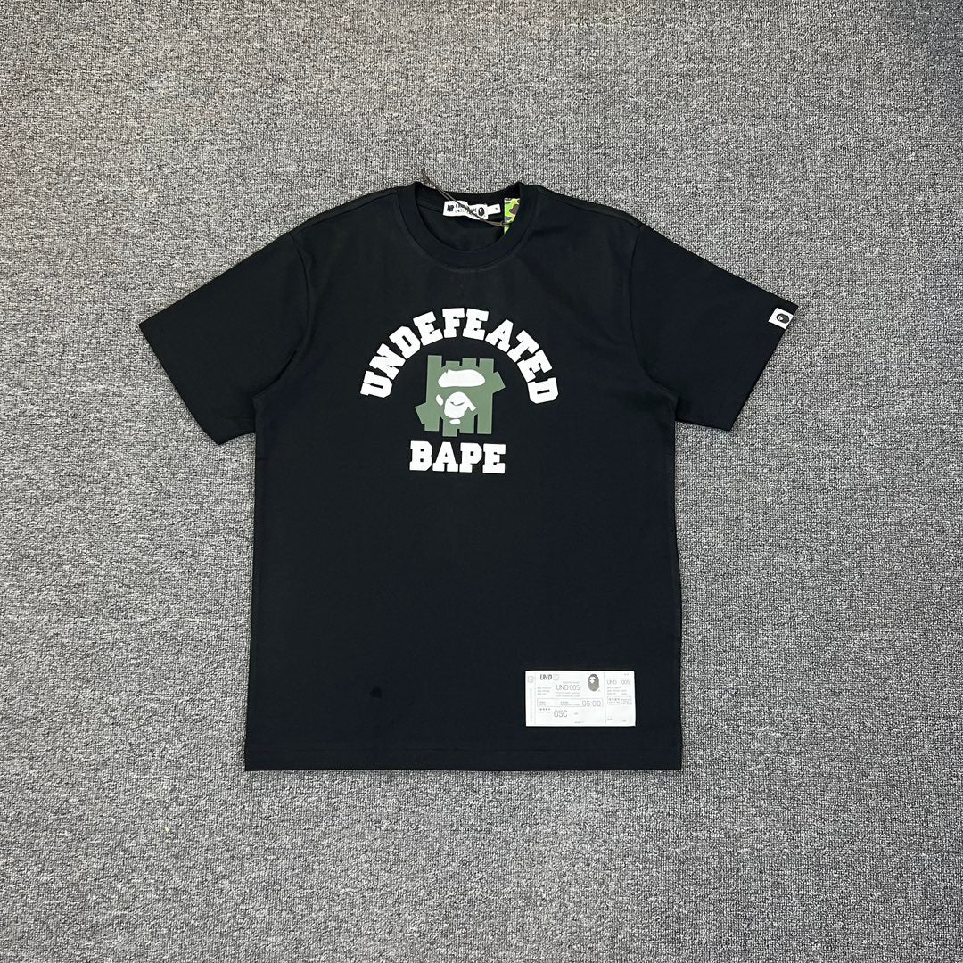 UNDEFEATED × BAPE Five Strike Ape Head College Tee Oversized Unisex T-Shirt