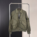 Stone Island Nylon Bomber Jacket with Point Collar and Compass Badge
