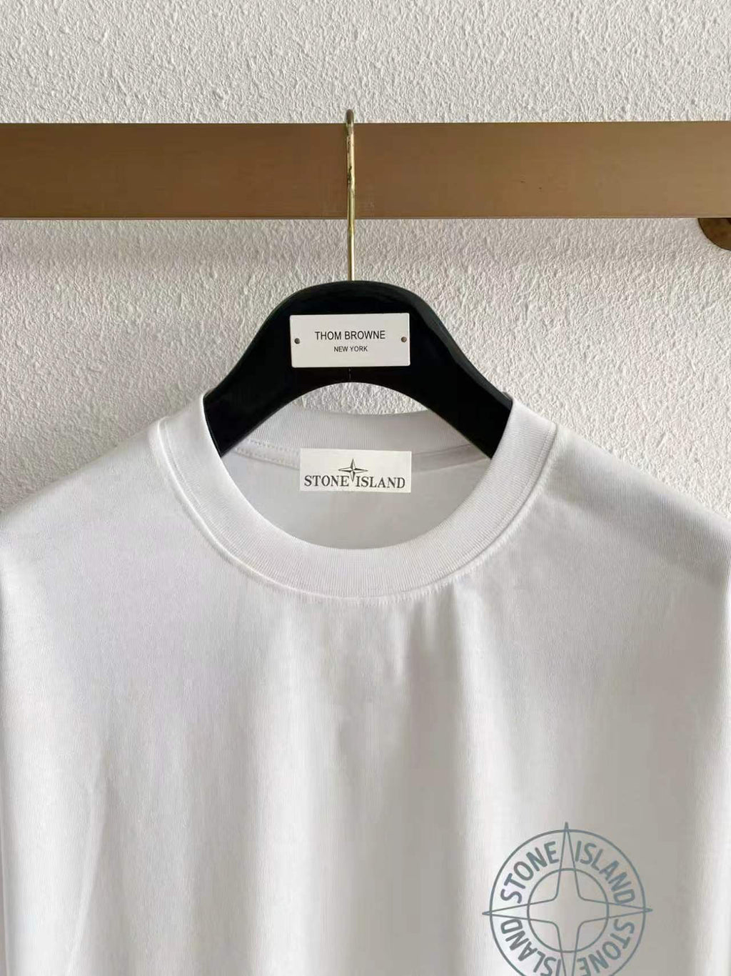 Stone Island Classic Compass Rose Badge Left Chest Print T-Shirt