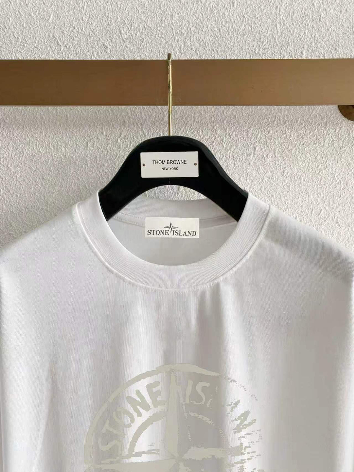 Stone Island Worn Compass Rose Badge Oversized Print T-Shirt