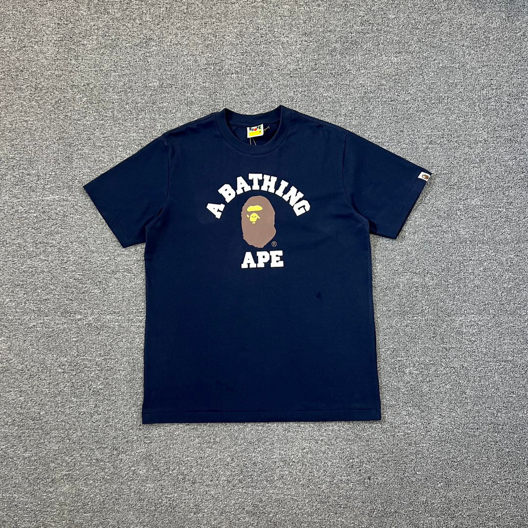 BAPE SS25 Classic College Tee "A Bathing Ape" Arch Logo Oversized Heavyweight Unisex T-Shirt