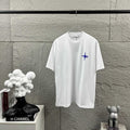 Stone Island Melting Compass Rose 3D Flock Print T-Shirt - Cobalt Blue Star at Chest, Oversized Melting Badge at Back