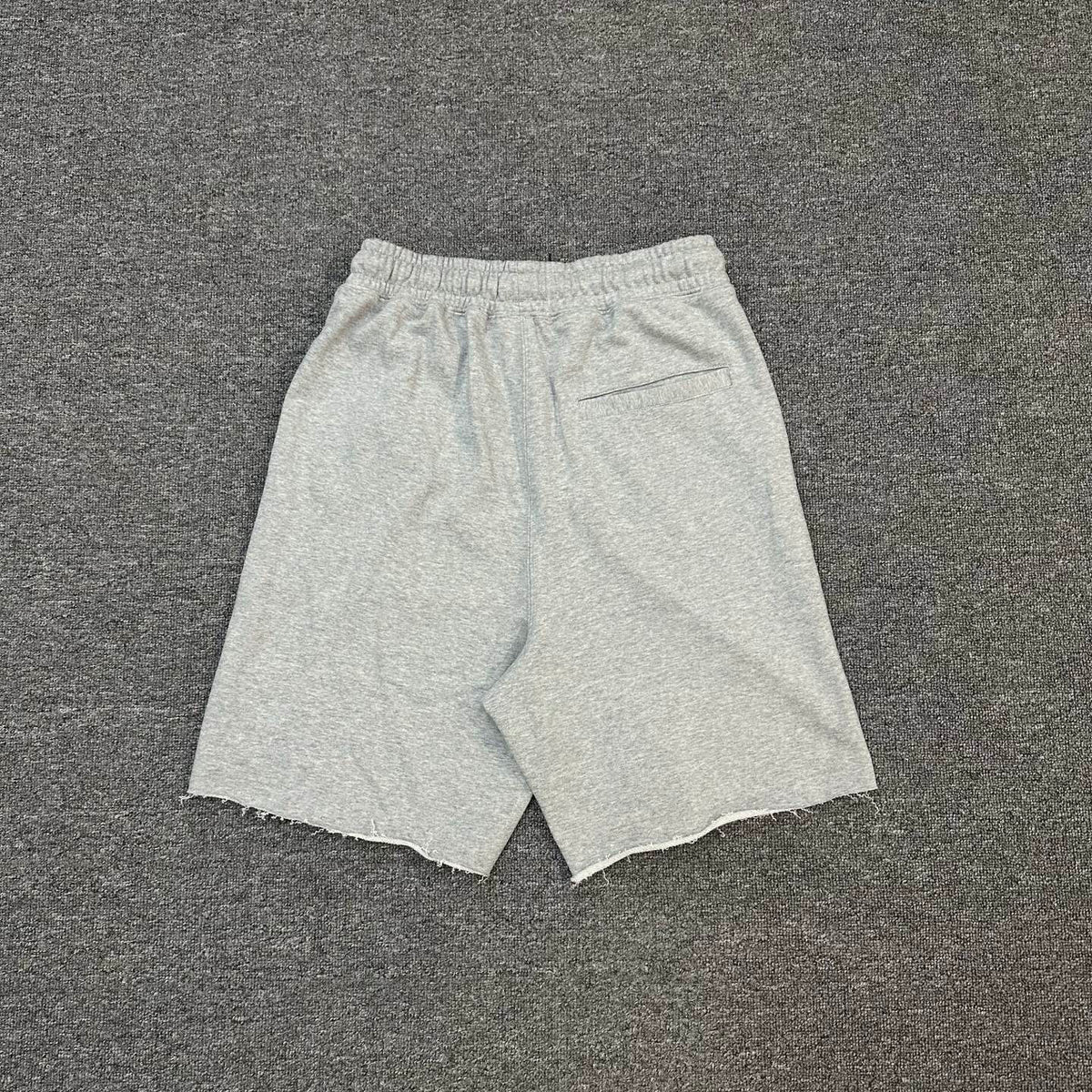 A Bathing Ape Wordmark Embroidered Raw Hem Shorts - Black / Gray