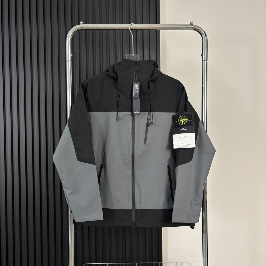 Stone Island Micro Twill Hooded Technical Shell Jacket with Compass Badge