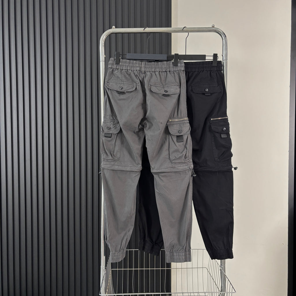 Stone Island 2-in-1 Zip-Off Convertible Cargo Trousers with Compass Badge