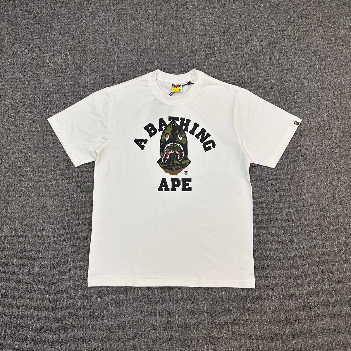 BAPE FW25 A Bathing Ape College Shark Camo Fill Oversized Heavyweight Unisex T-Shirt