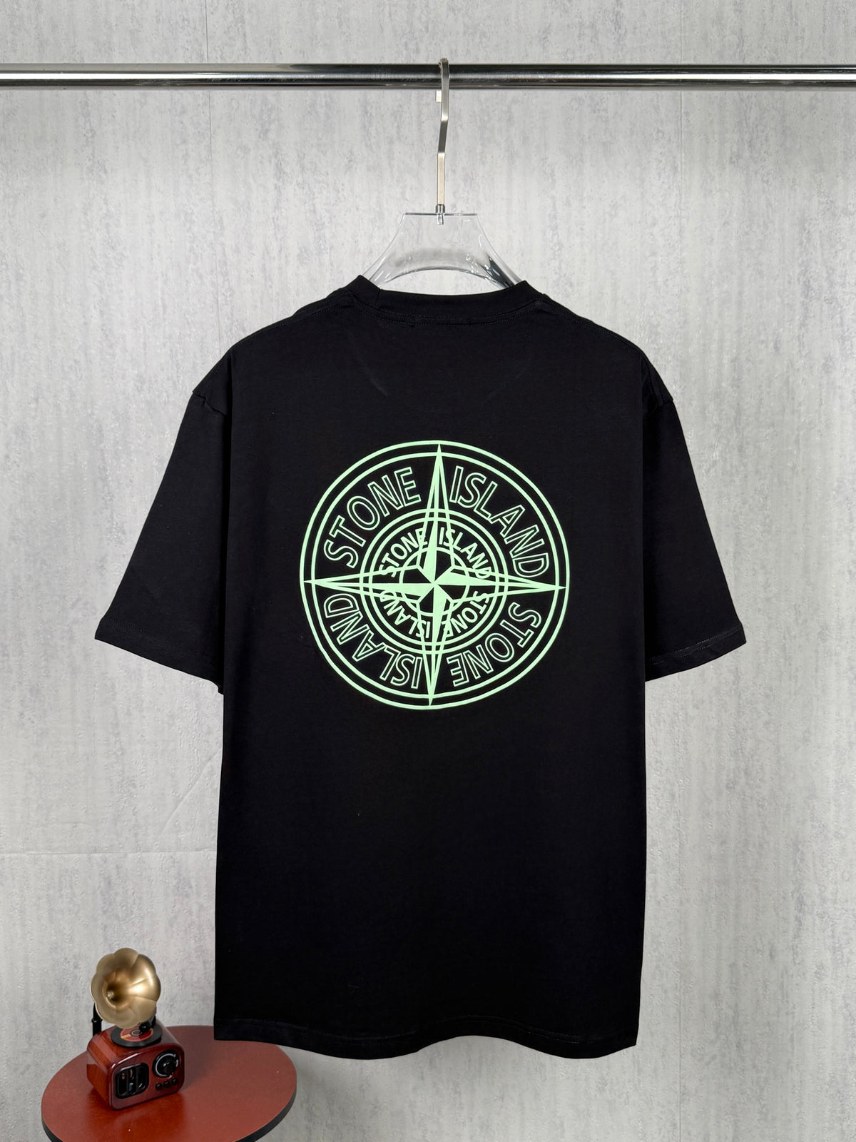 Stone Island Essentials Small Green Compass Logo Print Crew Neck T-Shirt