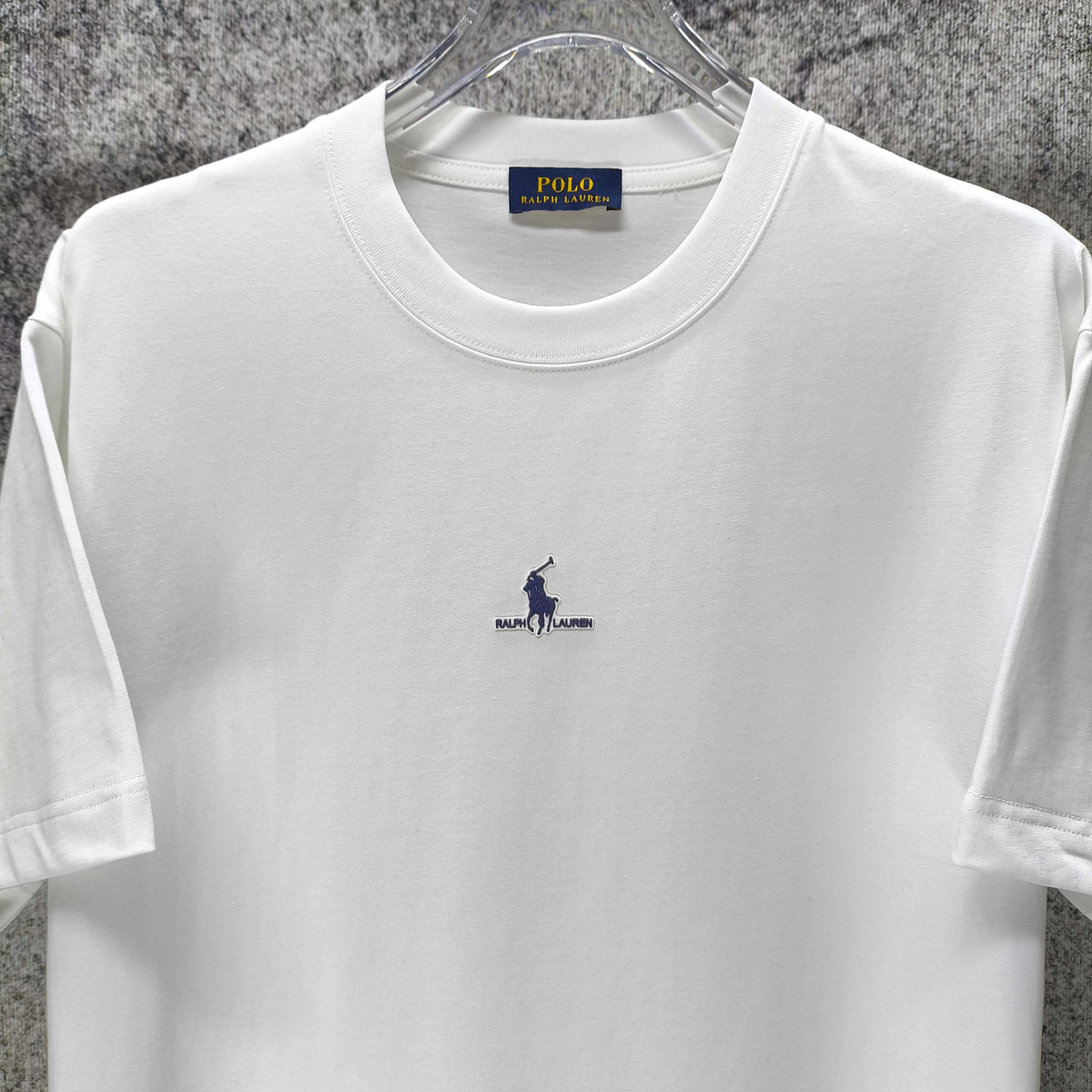 Men's Crew‑Neck Short‑Sleeve T‑Shirt, Navy Pony Chest Embroidery