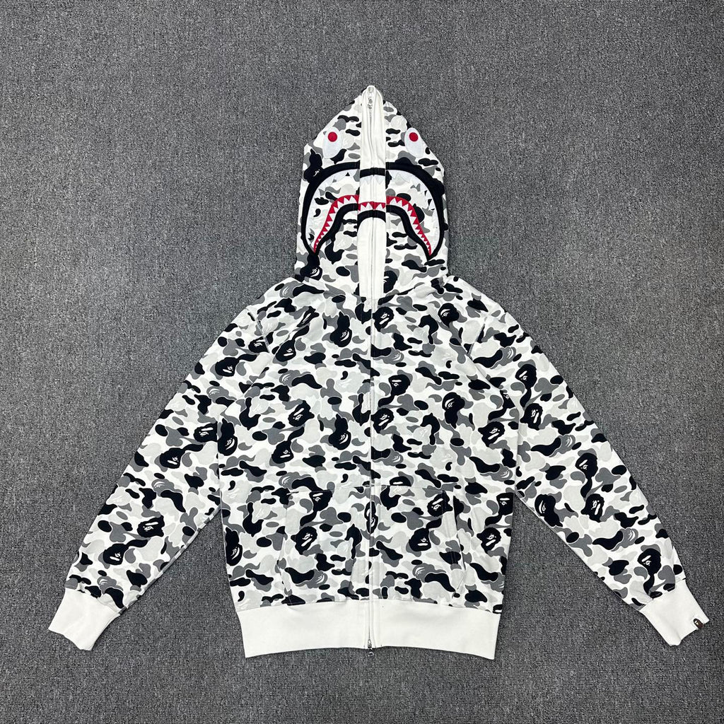 BAPE Macro City Camo Shark Full-Zip Double Hood Hoodie