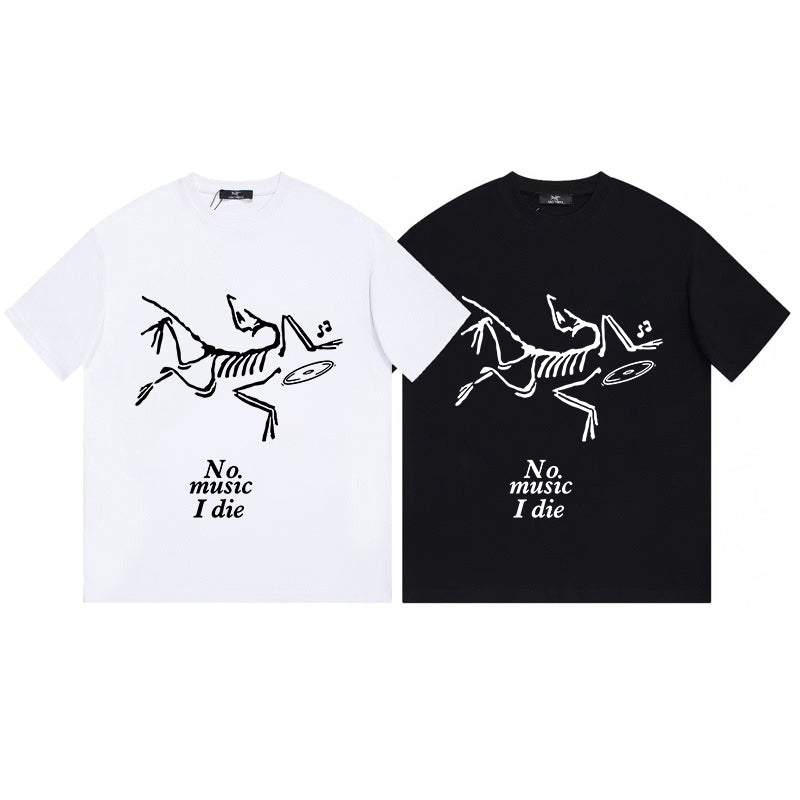 Arc'teryx "No Music I Die" Bird Skeleton Graphic Short‑Sleeve T‑Shirt Unisex