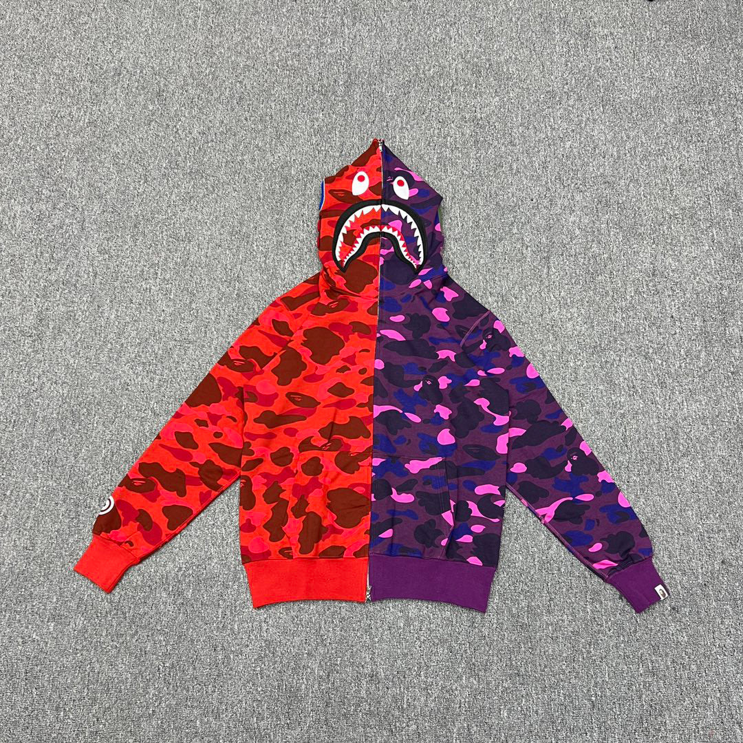 BAPE City Camo Half Shark Full-Zip Hoodie - Dual Camo Split