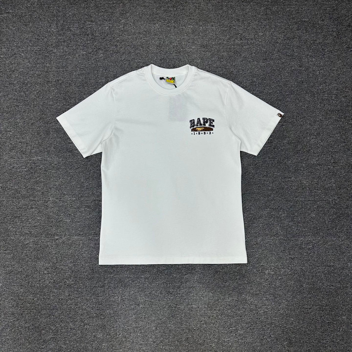 BAPE SS25 Back to School "1993" Camo-Fill College Logo Left Chest Oversized Heavyweight Unisex T-Shirt