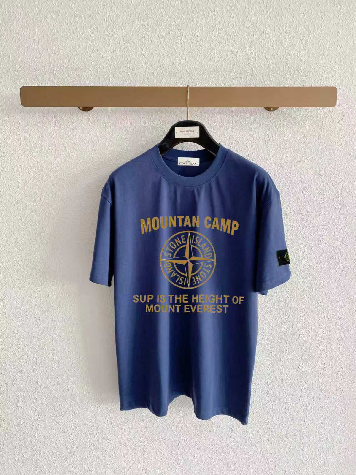 Stone Island "Mountan Camp" Compass Rose Gold Print T-Shirt