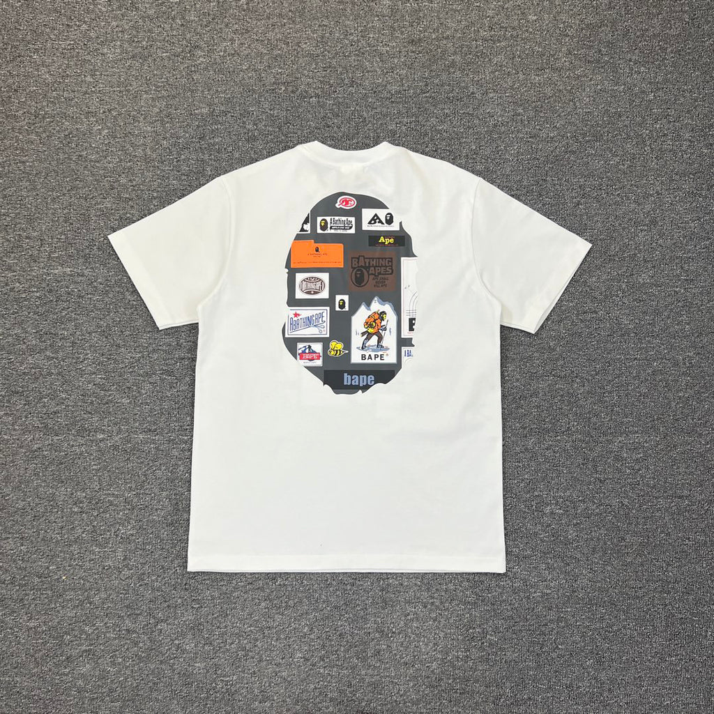 BAPE Archive Hangtag Label Collage Ape Head Double-Sided Print Tee Oversized Unisex T-Shirt