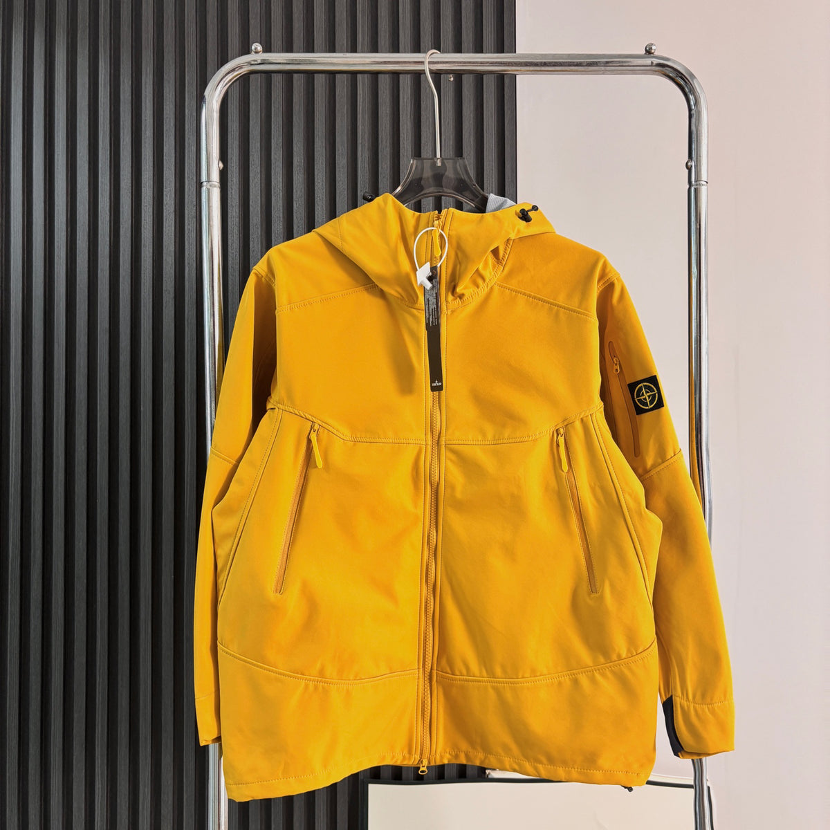 Stone Island Softshell Three-Protection Hooded Jacket with Compass Badge