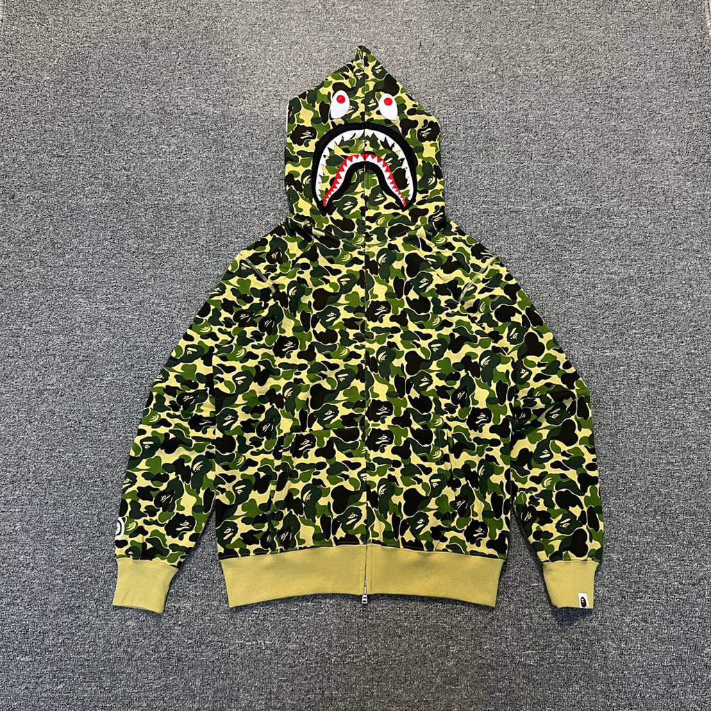 BAPE ABC Camo Shark Full-Zip Hoodie — Green / Pink / Blue