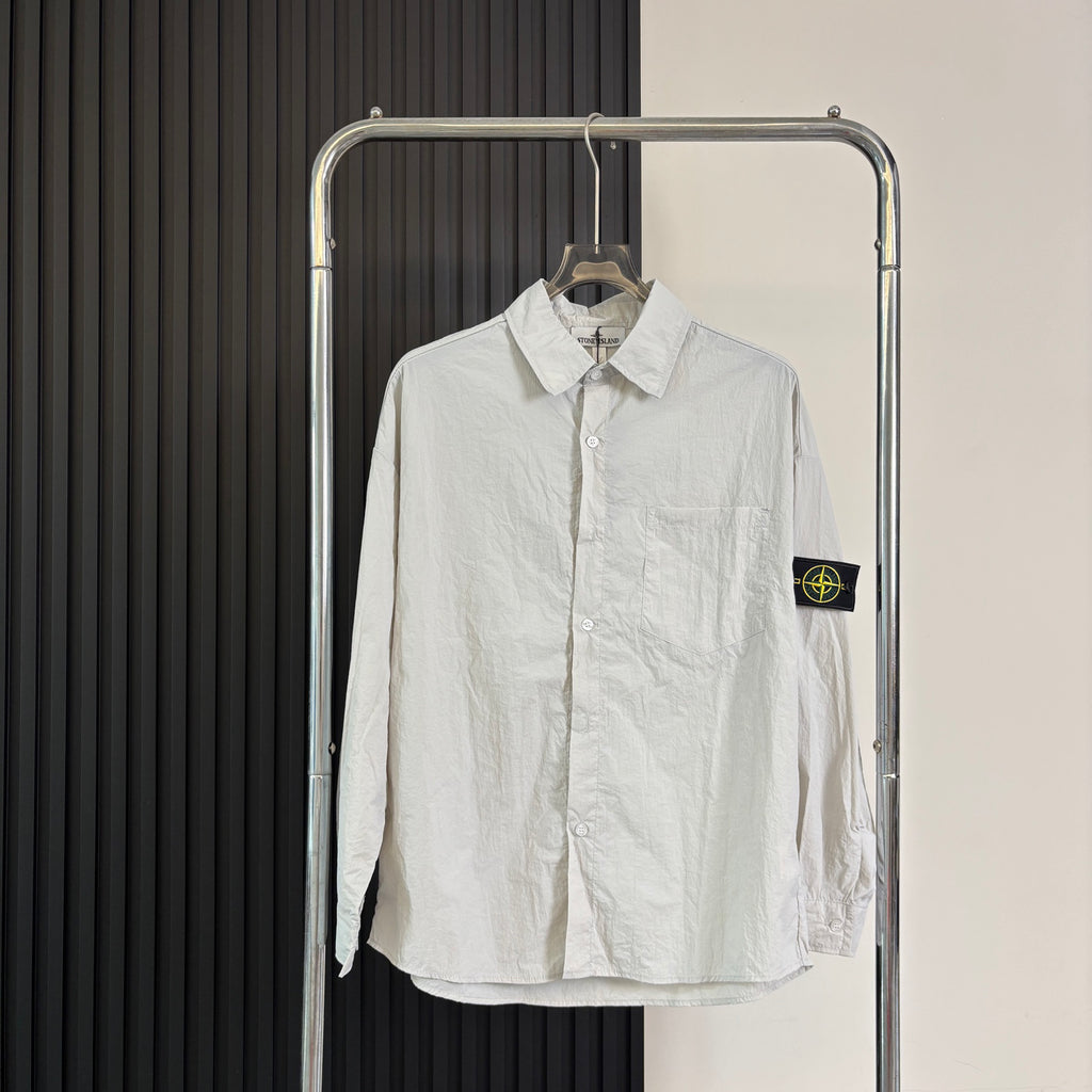 Stone Island Lightweight Sun-Protection Overshirt with Compass Badge Sleeve Patch