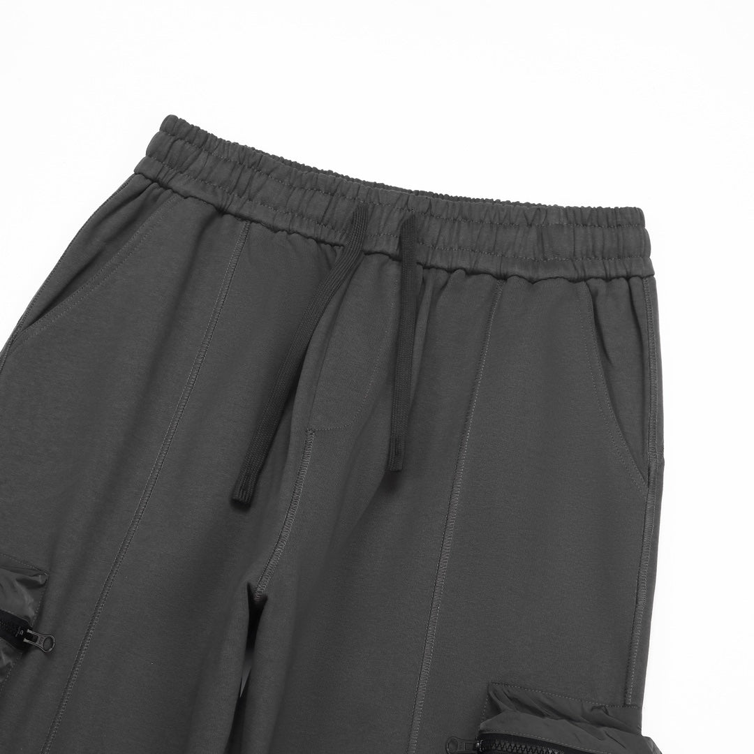 Stone Island Technical Fabric Straight Leg Cargo Pants with Bilateral Zip Cargo Pockets and Compass Badge