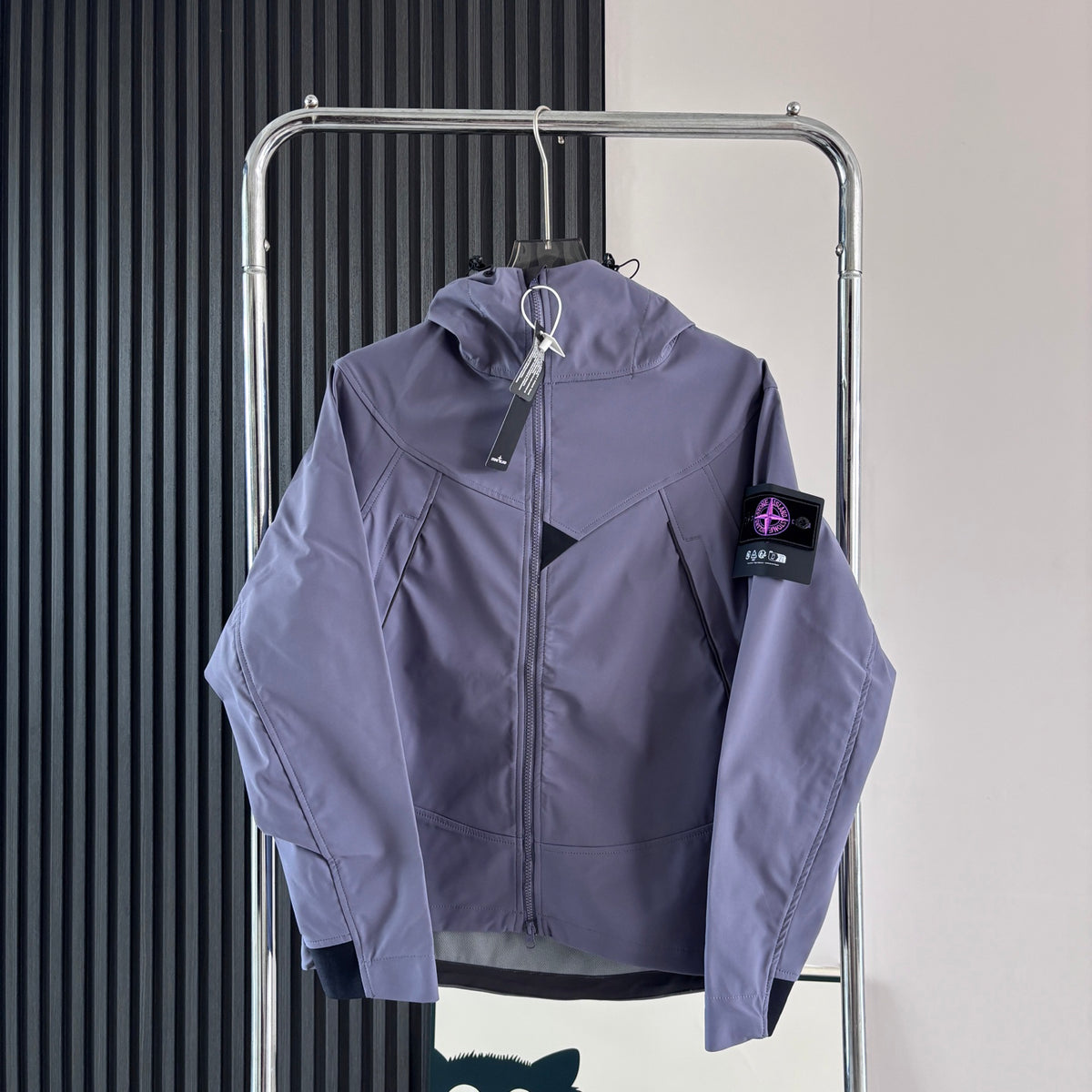 Stone Island Softshell Technical Hooded Jacket with Compass Badge