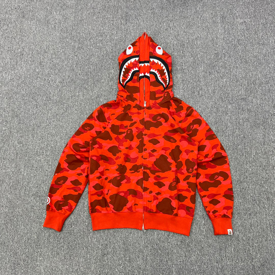 BAPE Shark Full-Zip Double Hood Camo Hoodie
