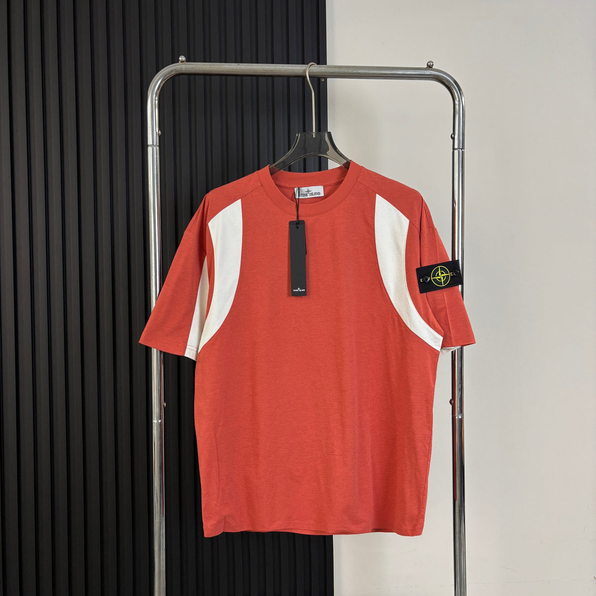 Stone Island American Sportswear Curved Contrast Panel Quick-Dry T-Shirt